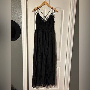 Black eye lit maxi dress
